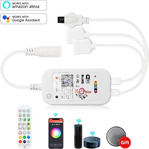 WiFi Smart LED Strip Light Controller RGB App/Remote Control Alexa Google Home For 3528 5050 2835 RGB 4-pin LED Strip Lights