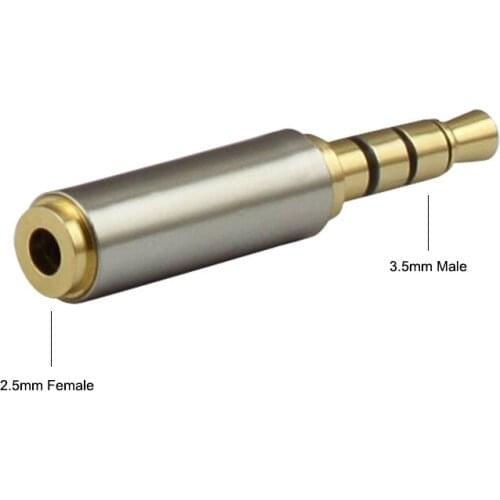 High Quality New Adapter Converter Gold 3.5mm Male To 2.5mm Female Stereo Audio Headphone Jack Wholesale
