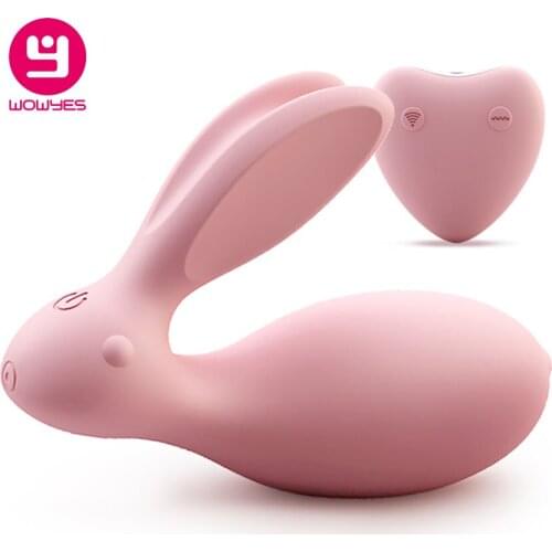 WOWYES Wireless Control USB Charge Rabbit Female Message Vibrator Love Egg Dual Strong Power Sex Toys For Woman Adult Erotic Toy