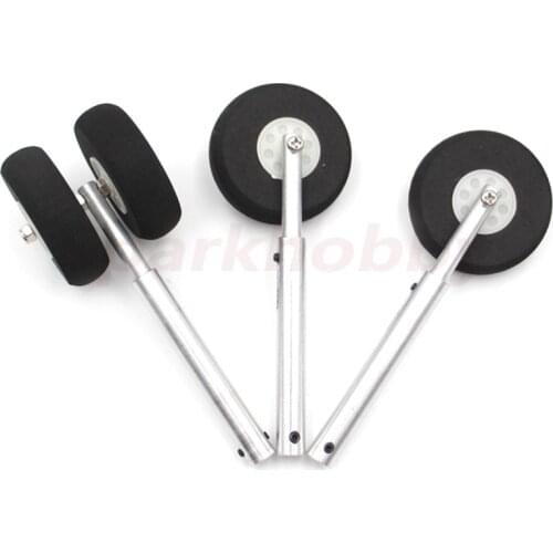 1Set Sparkhobby Aluminum Alloy Straight-bar Shock-absorbing Landing Gear 45mm Wheel For Remote Control Fixed-wing Aircraft RC
