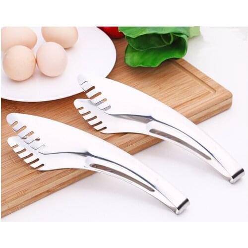 1PC Stainless Steel Bread Clip Silver Food Tongs BBQ Serving Utensil tong Anti Heat Pastry Clamp Barbecue Tong PL 010