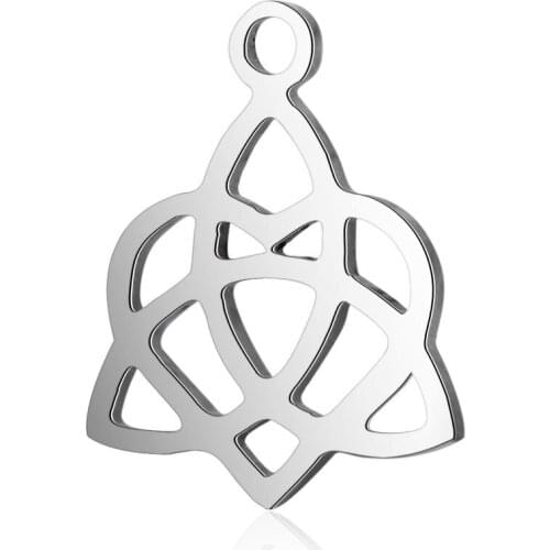 10pcs/lot 12.4*15.5mm Stainless Steel Celtic Heart Pendant Bracelet Charms DIY Jewelry Making Handicraft Accessories Wholesale