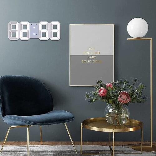 3D Luminous Plastic Clock LED Digital Clock Wall Desktop Alarm Clock Temperature Calendar Display Светильник Настольный С Часами