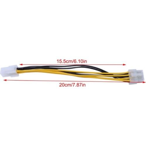 4-Pin Male To 8-Pin Female CPU Board Power Supply Converter Adapter Cable
