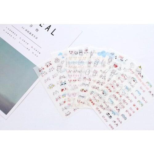 6pcs Love and cats paper sticker diy decoration Diary Book Planner sticker for album scrapbooking Decoration papeleria