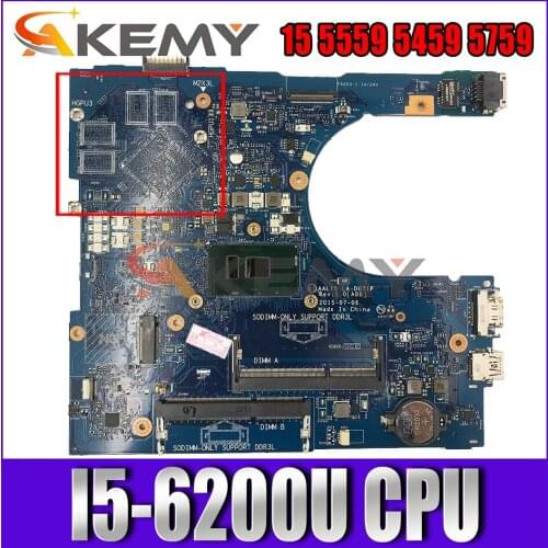 Akemy I5-6200U FOR Dell Inspiron 15 5559 5459 5759 Motherboard AAL15 LA-D071P Mainboard CN-0VYVP1 VYVP1 100% tested