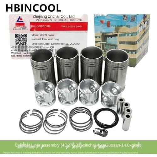 For Forklift Truck Accessories Cylinder Liner Assembly Engine Overhaul Accessories A490 C490 4D27G31 for Original Xinchai