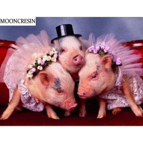 5D Diy Diamond Painting Animal Lovely Pigs Needlework Diamond Embroidery Cross Stitch Mosaic Arts Home Decoration Accessories