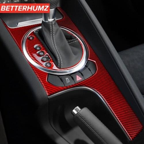 Carbon Fiber Car Sticker Decals For Audi TT 2008-2014 Console Gear Shift Frame Panel Interior Accessories Moulding Trim Strips