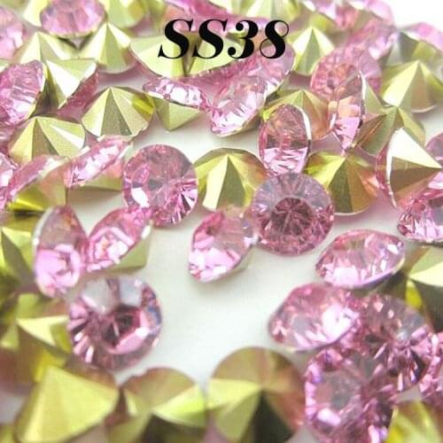 Free Shipping 720pcs Shinny Fashion Light Pink SS38 Resin Pointback Craft