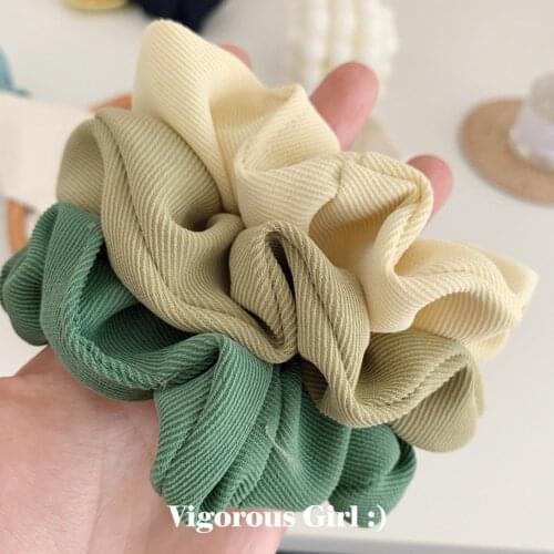 Free shipping korea style women scrunchies corduroy girls hair bands basic ponytail holder hair accessories
