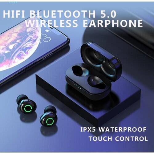 T5 TWS Wireless Earphone Sport Running Bluetooths 5.0 Waterproof Earbuds Mini Touch Control Stereo Headset with Charging Box Mic