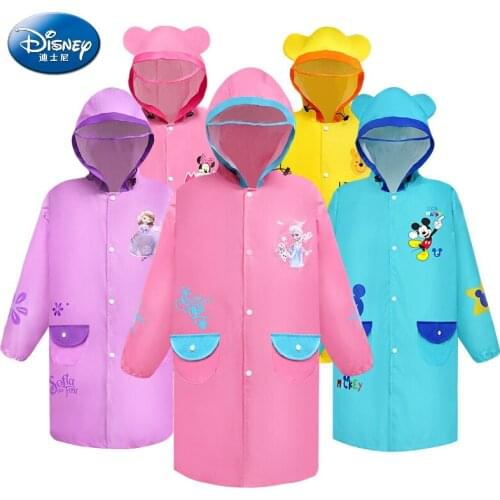Disney Childrens Raincoat Princess Aisha Mickey Minnie Mouse Raincoat Oxford Zipper Poncho Environmentally Kids Raincoat
