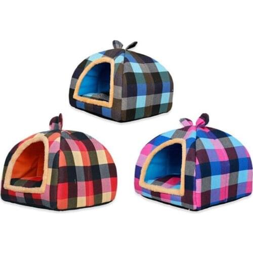 Two Uses Pet Dog Cat House Tent Kennel Doggy Winter Warm Cushion Basket Animal Bed Cave Pet Products Supplies
