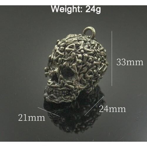 EDC Outdoors DIY Brass Beauty Skull Knife Beads Lanyard Pendants Key Rings Accessories