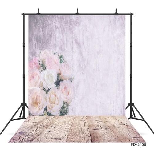Flowers Pattern Wall Wooden Plank Photography Background Custom Backdrop for Children Baby Toy Pet Portrait Photocall Fond Photo