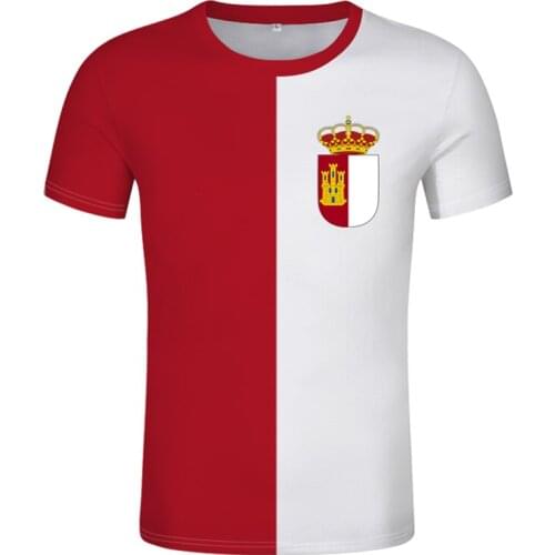 Castilla La Mancha Shirt Free Custom Made Name Number Toledo T-Shirt Print Flag Word Cuenca Ciudad Real Albacete Spanish Clothes