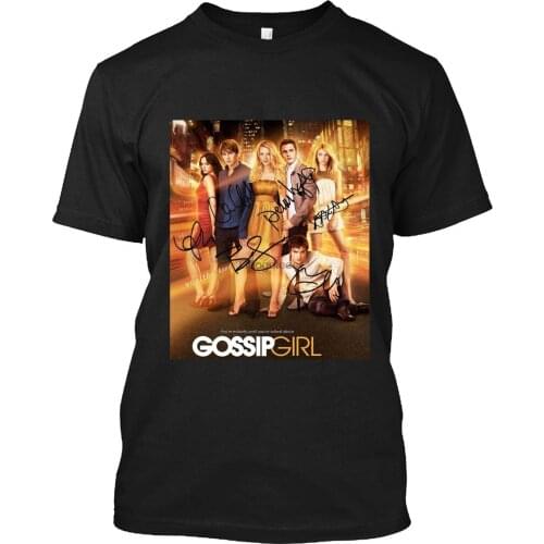 Gossip Girl Blake Lively Leighton Meester Penn Badgley TV Cast Signed Autograph Tee T-Shirt for Men Women