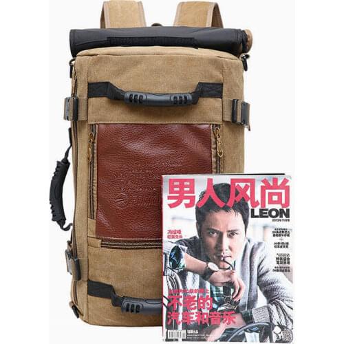 Korean Version of the New Canvas Shoulder Bag Male Canvas Backpack Fashion Tide Shoulder Crossbody Bag Mass Laptop Bag Vintage