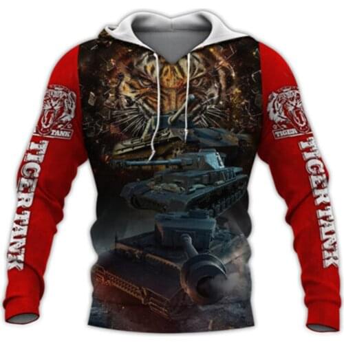 Cool Tiger Tank 3D Printed Jacket Men/women Harajuku Hoodie Unisex Casual Streetwear Sweatshirt Pullover Sudadera Hombre N6633