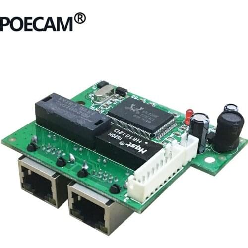 Machine expansion 3ports ethernet switch 10/100mbps RJ45 UTP copper and 1 PCS 1*8 Header PCBA LED dedicated port extend switches