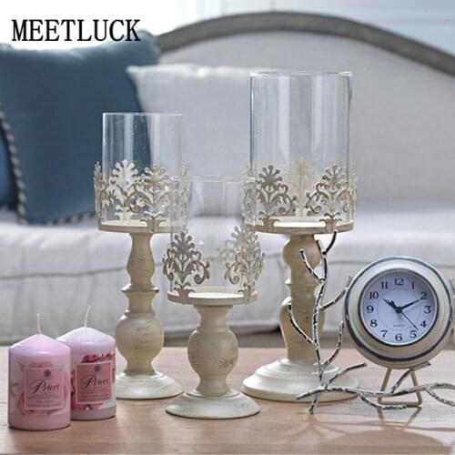 MeeTluck Decorative Tall Candlesticks