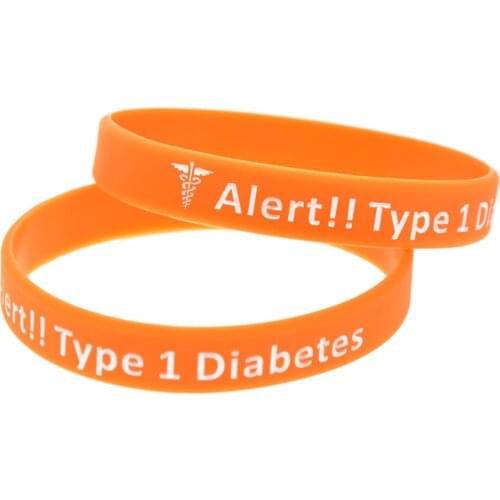OBH 1PC Type 1 Diabetes Insulin Dependent Silicone Wristband 4 Colors