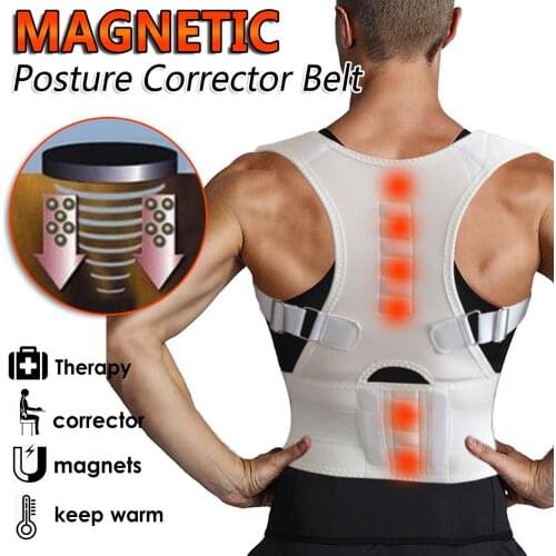 Orthopedic Lumbar Thoracic Back Posture Shoulder Support Brace Shoulder Support Girdle Belt Magnetic Therapy Women Men XXL