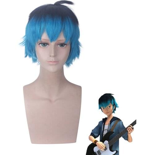 Ladybug Luka Cosplay Wigs Black Blue Ombre Role Play Heat Resistant Synthetic Short Hair Wig Boy