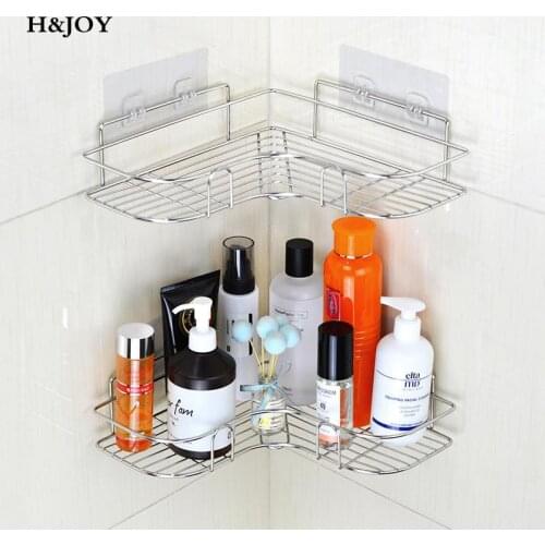Bathroom Shelf Organizer Shelves Stainless Steel Corner Shower Caddy Storage Rack Shampoo Holder For Bathroom Accessories H&JOY