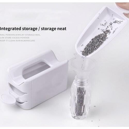Portable Double Layer French Powder Box Manicure Powder Recycling Storage Box Recovery Flash Powder Storage Container Nail tool
