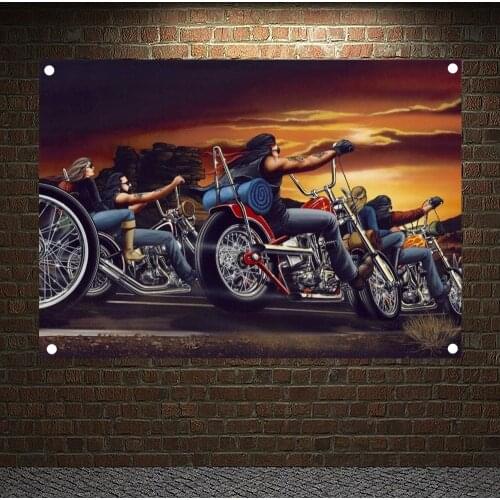 Motorcyclist Posters Banners Wall Hanging Ornaments Motorcycle Rider Flags Home Decor Wall Sticker Tapestry Flip Chart Tapestry