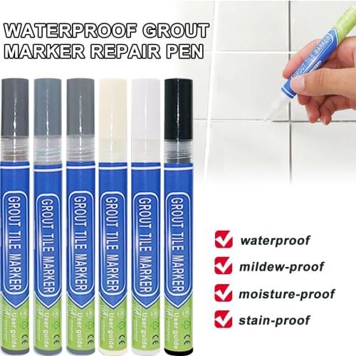 Home Tile Grout Pen Water Resistant Kitchen Instant Tile Repair Anti Mould Professional Gray White Grout Marker