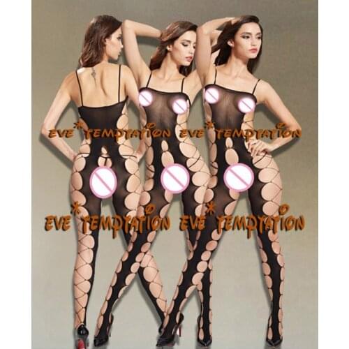 Sexy Lingerie Hanging Neck Bodystocking Women Erotic Costume underwear Net Socks Pantyhose sex Porn A153