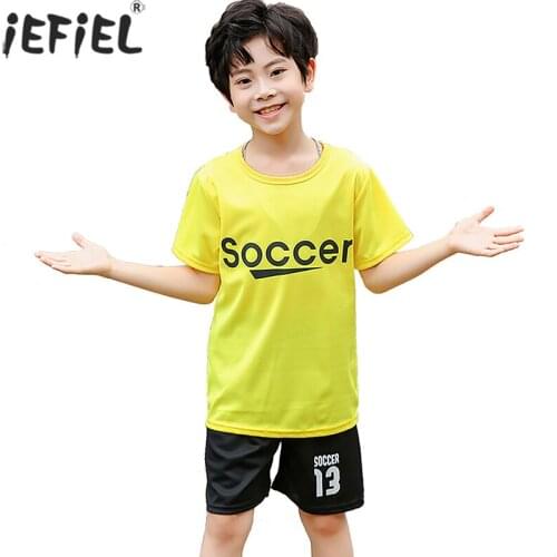 Kids Soccer Jerseys Sets Football Uniform Boys Basketball Jersey Soccer Childrens Kids Short Sleeves T-shirt+Shorts Sports Sets