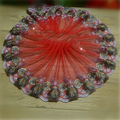 10Yards Polyester Embroidered Lace Ribbon Fabric Diy Trims Handmade Clothing Wedding Sewing Accessories 20cm Dolls Dress