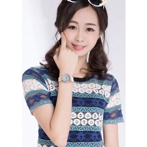 Fashion Cute Girl Student Retro Design Lovely Kitty Cartoon Cat Faux Leather Band Alloy Wristwatch clock New