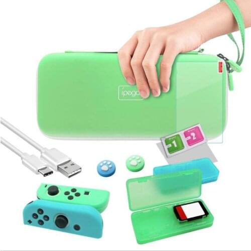 IPEGA 12 in 1 Set Animal Crossing Storage Bag Silicone Case Card Box Tempered Film Set Type C Cable For Switch Accessories