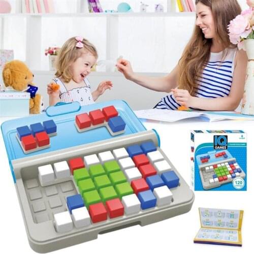 120 Challenges IQ Focus 3D Puzzle Logical Thinking Building Travel Game With Portable Case Featuring Educational Toys For Kids