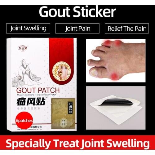 6 Pcs / Lot Herbal Gout Stickers Medical Killer Neck Back Body Joints Pain Self Adhesive Bone Pain Health Plasters
