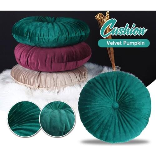 Pumpkin-Shaped Velvet Round Pillow Soft Plush Chair Cushion Polyester Tatami Cushion Pillow Home Decoration Car Sofa Mat Office