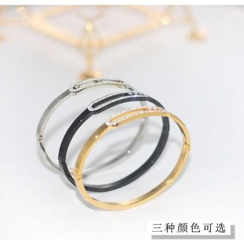 Stainless steel love reincarnation sliding three-drill bracelet women-encrusted zircon turn bracelet wholesale Stainless