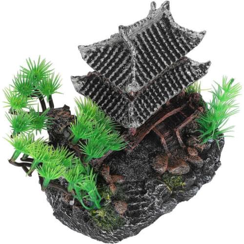 Fish Tank Decor Non-fading Resin Ornament Gift House Decoration Artificial Mountain for Fish Tank Home