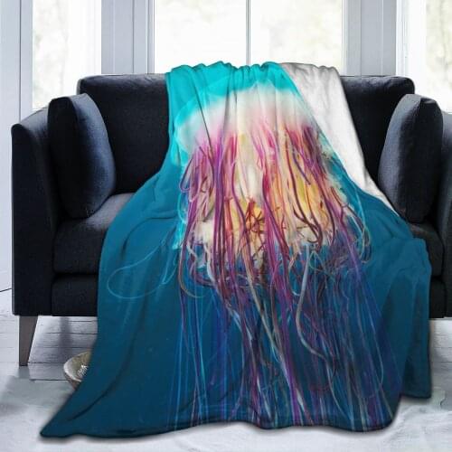 Jellyfish flannel 3D printed blanket throw sheet blanket Bed Blanket Sofa gift childrens nap blanket birthday gift