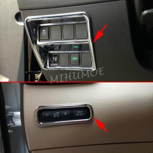 For Nissan Rogue Sport X-Trail T32 Qashqai J11 Glossy Chrome Interior Dashboard Switch Button Cover Trims