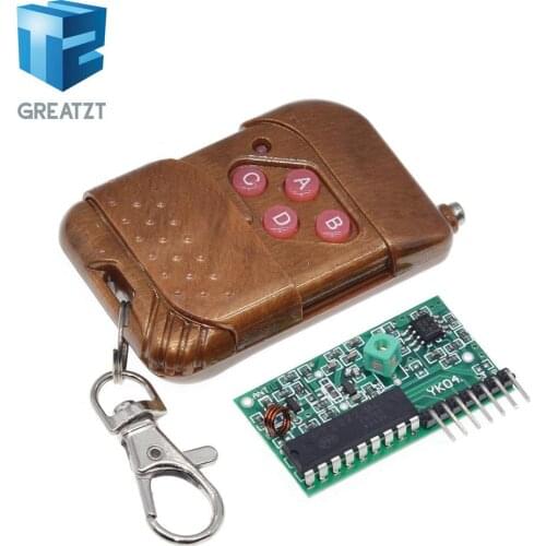 GREATZT 1set IC 2262/2272 4 Channel 315Mhz Key Wireless Remote Control Kits Receiver module For arduino