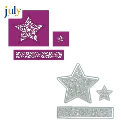 Julyarts Merry Christmas Star Cutting Dies Metal Stencils Voor DIY Scrapbooking Embossing Decoratie Craft Template Cutting Dies
