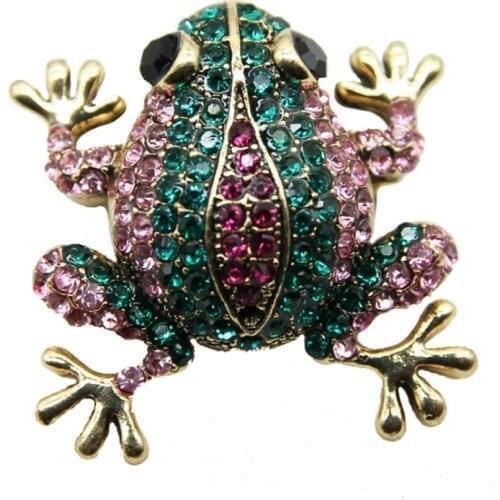 Classic Fashion Creative Pink Brooch Zircon Toad Frog Personality Banquet Brooch Men Men Women Classic Jewelry Accessories