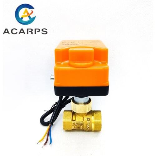 1/2" Brass Electric Ball Valve Motorized Ball Valve 3-Wire 2 way Control Electric Ball Valve with Manual switch