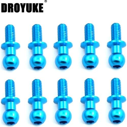Droyuke 10Pcs M3 Metal Hex Ball Head Screws for Tamiya TT01 TT02 Sakura D5 1/10 RC Drift Car Spare Parts Universal